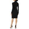 Norma Kamali Women’s Slim Fit Long Sleeve Turtle Dress to Knee(Black)
