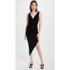 Norma Kamali Womens Tara Side Drape Gown (22) Cocktail Dress(Black)