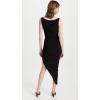 Norma Kamali Womens Tara Side Drape Gown (22) Cocktail Dress(Black)
