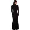 Single Breasted BOY FIT Fishtail Gown(Black)