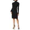 Norma Kamali Women’s Slim Fit Long Sleeve Turtle Dress to Knee(Black)