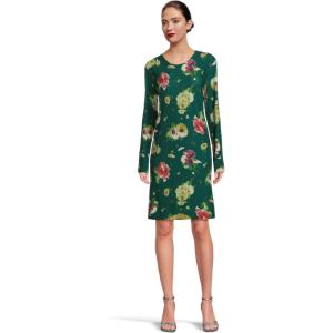 Norma Kamali Women’s Kamali Kulture Go Crew Neck Dress(Floral Green Multi)