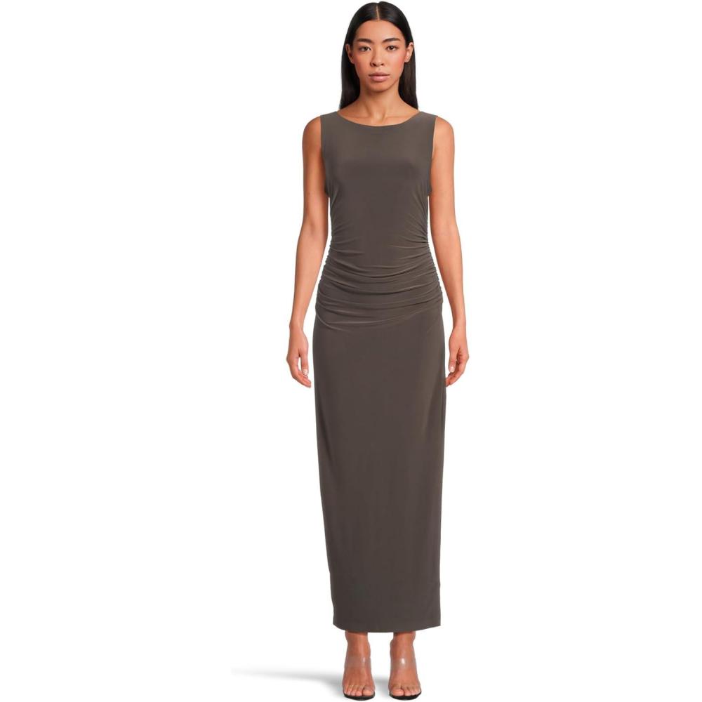 image:imageNorma Kamali Womens Sleeveless Shirred Waist GownEspresso