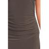 Norma Kamali Women’s Sleeveless Shirred Waist Gown(Espresso)