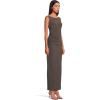 Norma Kamali Women’s Sleeveless Shirred Waist Gown(Espresso)