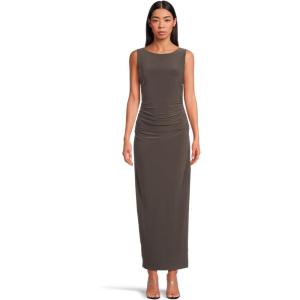 Norma Kamali Women’s Sleeveless Shirred Waist Gown(Espresso)