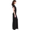 Cap Sleeve Shoulder PAD Jumpsuit(Black)