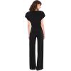 Cap Sleeve Shoulder PAD Jumpsuit(Black)