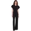 Cap Sleeve Shoulder PAD Jumpsuit(Black)