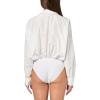 Norma Kamali Women’s Super Oversized Boyfriend Nk Shirt Bodysuit(Snow White)