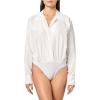 Norma Kamali Women’s Super Oversized Boyfriend Nk Shirt Bodysuit(Snow White)