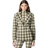 Norma Kamali Women’s Easy Fit Single Breasted Jacket W/Patch Pocket(Bark Box Plaid)