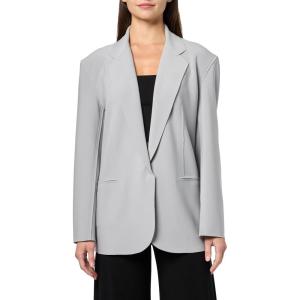 Oversized Single Breasted Jacket, Grey(Grey)