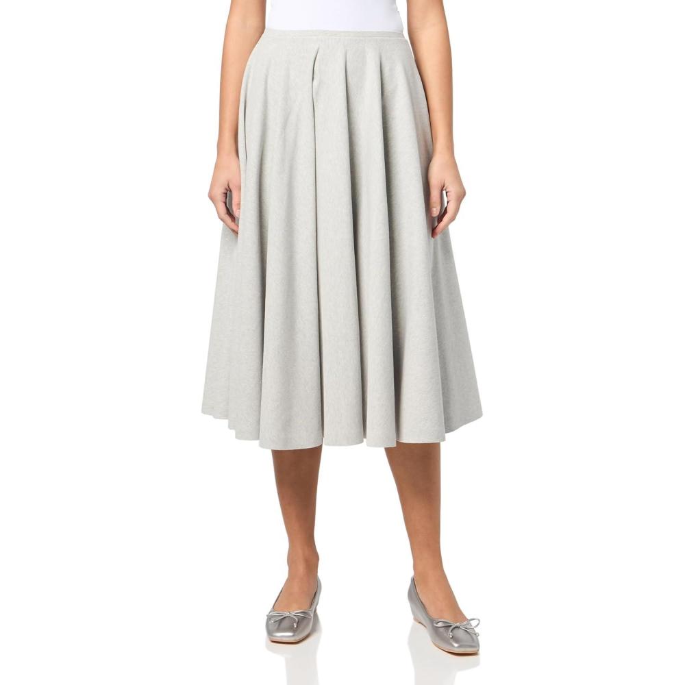 image:imageNorma Kamali Womens Flared Skirt to MidcalfLight Heather Grey