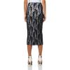 Norma Kamali Women’s Straight Skirt to Midcalf(Blk Stretch Lace/Wht)