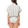 Norma Kamali Women’s Super Os Sleeveless Bf Nk Shirt Bodysuit(Light Heather Grey)