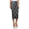 Norma Kamali Women’s Straight Skirt to Midcalf(Blk Stretch Lace/Wht)