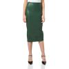 Norma Kamali Women’s Straight Skirt to Midcalf(Dark Emerald)