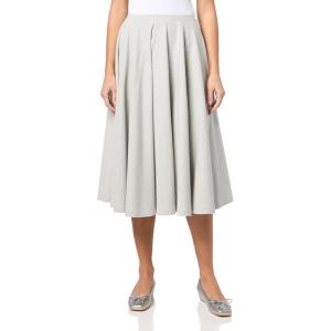Norma Kamali Women’s Flared Skirt to Midcalf(Light Heather Grey)