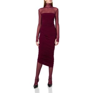 Norma Kamali Women’s Ls Turtleneck Strapless Diana Gown W/Catsuit(Plum/Plum Mesh)