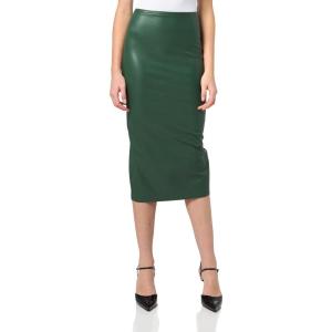Norma Kamali Women’s Straight Skirt to Midcalf(Dark Emerald)