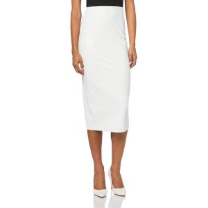 Norma Kamali Women’s Straight Skirt to Midcalf(Snow White)