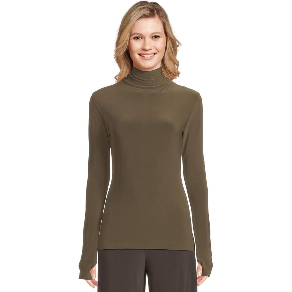 image:imageNorma Kamali Womens Slim Fit Long Sleeve Turtle TopBark