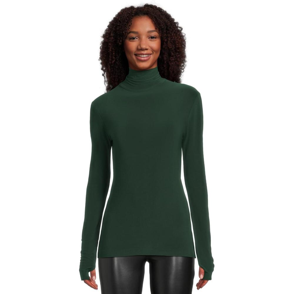 image:imageNorma Kamali Womens Slim Fit Long Sleeve Turtle TopDark Emerald