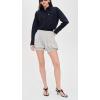 Norma Kamali Women’s Boyfriend Puff Shorts(Light Heather Grey)