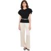 Norma Kamali Womens Cap Sleeve Shoulder Pad Top(Black)