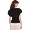 Norma Kamali Womens Cap Sleeve Shoulder Pad Top(Black)