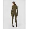 Norma Kamali Women’s Long Sleeve Slim Fit Turtle Catsuit W/Footie(Bark)