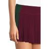 Norma Kamali Women’s Side Stripe Pleated Pickleball Skirt(Plum/Dark Emerald)
