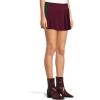 Norma Kamali Women’s Side Stripe Pleated Pickleball Skirt(Plum/Dark Emerald)