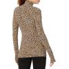 Norma Kamali Women’s Slim Fit Long Sleeve Turtle Top(Bb Leopard)