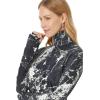 Norma Kamali Women’s Slim Fit Long Sleeve Turtle Top(Black Marble)