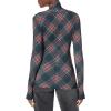 Norma Kamali Women’s Slim Fit Long Sleeve Turtle Top(Black Tartan)