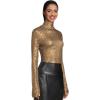 Norma Kamali Women’s Slim Fit Long Sleeve Turtle Top(Bronze)