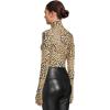 Norma Kamali Women’s Slim Fit Long Sleeve Turtle Top(Cheetah Patch)