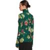 Norma Kamali Women’s Slim Fit Long Sleeve Turtle Top(Floral Green Multi)