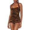 Norma Kamali Women’s Bill Mio One Piece Swimsuit(Brown Tiger)