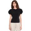 Norma Kamali Womens Cap Sleeve Shoulder Pad Top(Black)