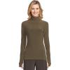 Norma Kamali Women’s Slim Fit Long Sleeve Turtle Top(Bark)
