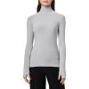 Norma Kamali Women’s Slim Fit Long Sleeve Turtle Top(Grey)