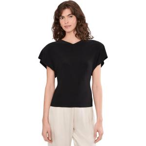 Norma Kamali Womens Cap Sleeve Shoulder Pad Top(Black)