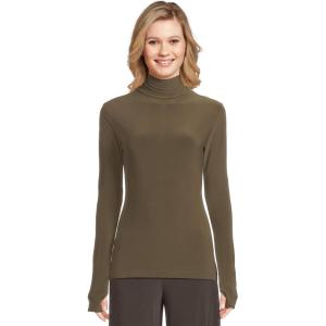 Norma Kamali Women’s Slim Fit Long Sleeve Turtle Top(Bark)