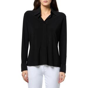 Norma Kamali Womens Nk Shirt W/Collar Stand (26)(Black)