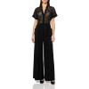 Norma Kamali Women’s Geralyn Short Sleeve Jumpsuit(Black)