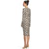 Norma Kamali Women’s Long Sleeve V Neck Shirred Front Dress to Knee(Fall Flowers)